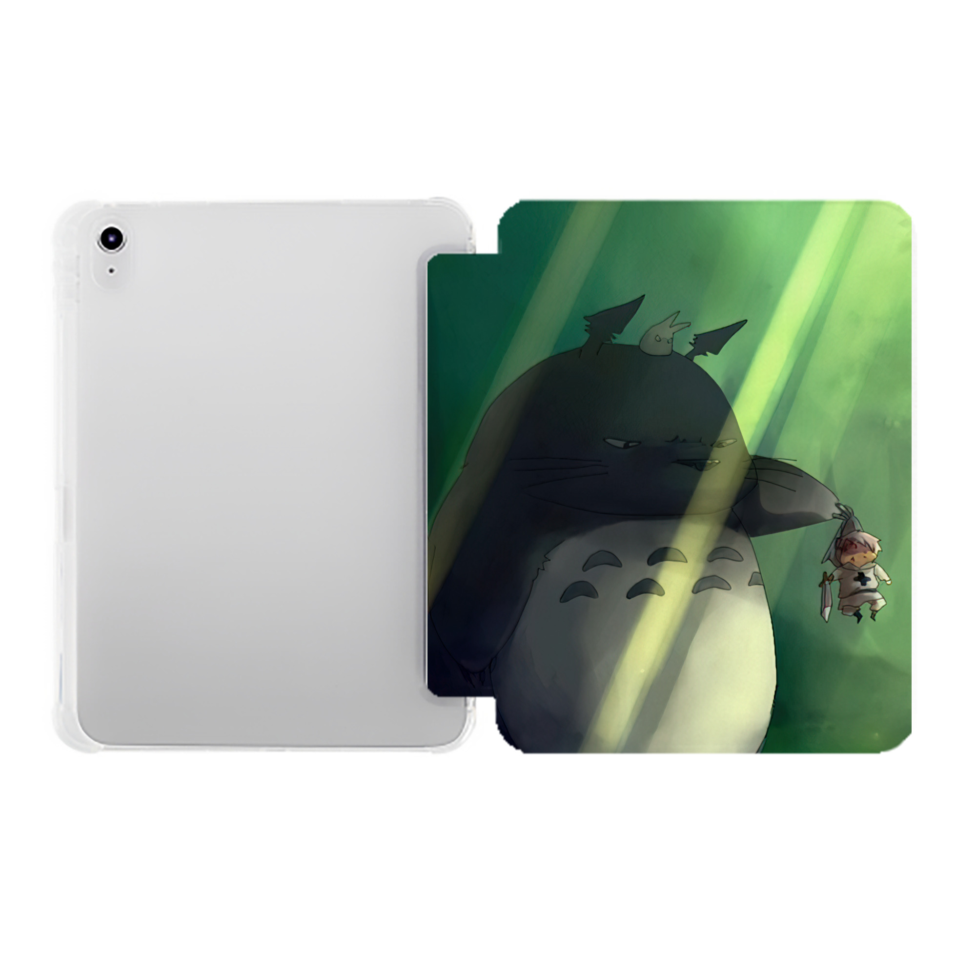 （画像用） となりのトトロ 草壁メイ 草壁サツキ My Neighbor Totoro Satsuki Kusakabe Mei Kusakabe IPad ケース ペン収納付き 三つ折りスタンド PUレザー×シリコン 対応機種9.5/10.5/10.9インチ